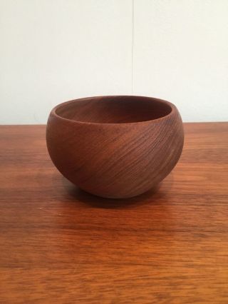 Small Wonderful Signed Kay Bojesen Danish Modern Teak Wood Bowl photo