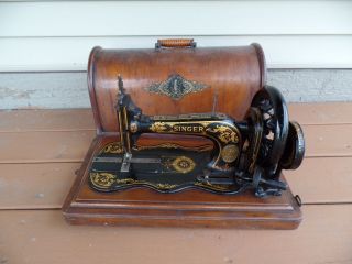 Antique Singer 12k Fiddlebase Hand Crank Sewing Machine C.  1874 - 1885 photo