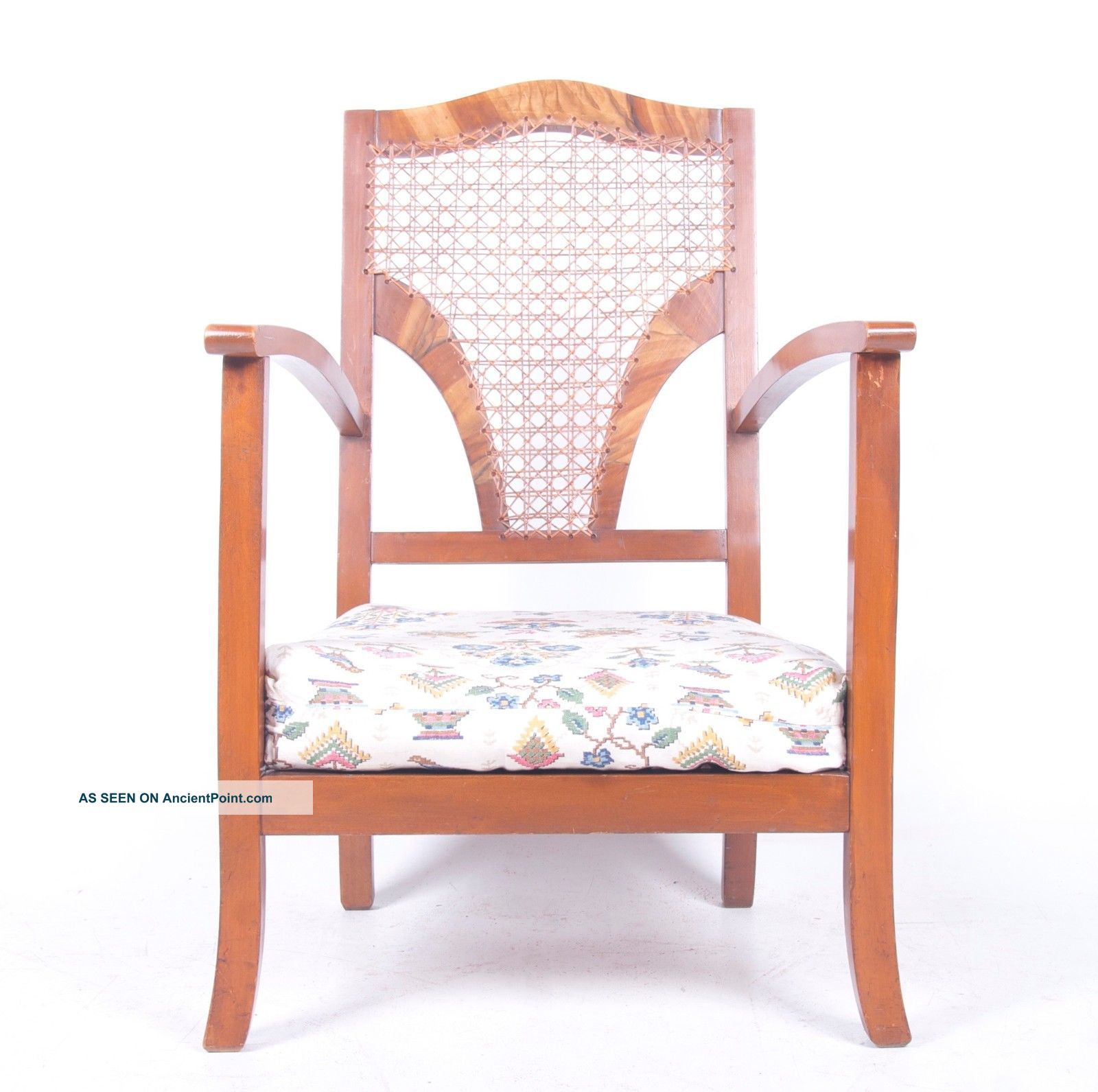 Antique Oak Bergere Bedroom Chair Nursing Chair Swedish Deco Childs Armchair 1900-1950 photo