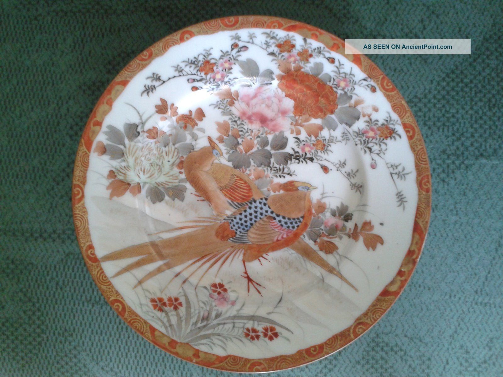 Japanese Kutani Porcelaine Bird Plate Porcelain photo