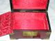 Vintage Chinese Rosewood Brass Carved Jade Inlayed Jewellery Box Boxes photo 6