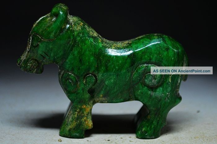 Ingenious Chinese Fine Old Jade Hand Carved Statue - Beast A17 Other photo