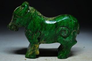 Ingenious Chinese Fine Old Jade Hand Carved Statue - Beast A17 photo