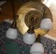 Vintage Brass Ceiling Light Fixture 4 Glass Shades Chandelier Lamp Chandeliers, Fixtures, Sconces photo 7