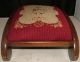 Antique English Or French Footed Needlepoint Foot Rest Footstool Mahogany Wood 1800-1899 photo 2