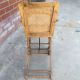Antique Child ' S Oak High Chair Folds To Rocker Cane Seat & Back 1800-1899 photo 8