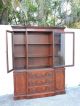 Large Two - Part Flame Mahogany Glass - Front China Cabinet / Display Closet 6441 1900-1950 photo 1