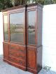 Large Two - Part Flame Mahogany Glass - Front China Cabinet / Display Closet 6441 1900-1950 photo 3