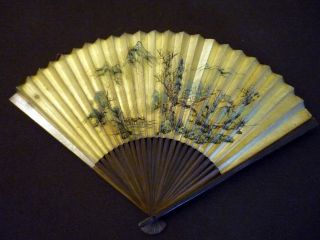 Chinese Folding Fan And Case 折扇 Zhě Shàn Éventail Ventaglio Cinese Bb photo