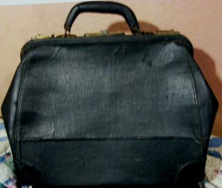 Vintage Antique Leather Doctors Bag Satchel Travel photo