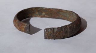 Ancient Viking Time Bronze Bracelet.  Ca 1100 - 1200 Ad.  Rare photo