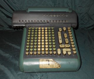 Vintage Marchant Fa Figuremaster Electric Calculator Adding Machine Green 1950s photo
