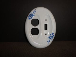Vintage Floral Ceramic/porcelain Switch Plate/ Double Outlet Cover photo