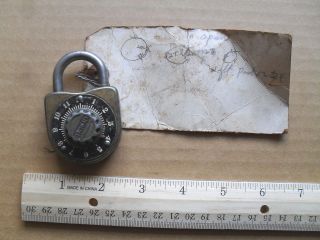 Vintage Antique Slaymaker Padlock With Combination - If You Can Read It photo