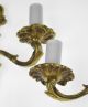 Antique Rococo Sconces Pair Gold Gilded Gilt Bronze Brass French Empire Wall Old Chandeliers, Fixtures, Sconces photo 2