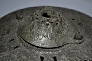 Antique Ottoman Copper Lantern Turkish Persian Islamic 18 Th Tombak Lamp photo