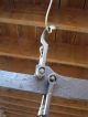 Antique Cast Iron Cotton Balance Beam 100,  200 Scale,  3ps Hanging Weights Scales photo 2