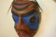 Antique Northwest Coast Cedar Wood Mask Paint Old Native American Native American photo 6