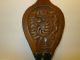 Vtg Carved Hardwood Fireplace Bellows Black Leather W/brass Brads Studs Wooden Hearth Ware photo 1