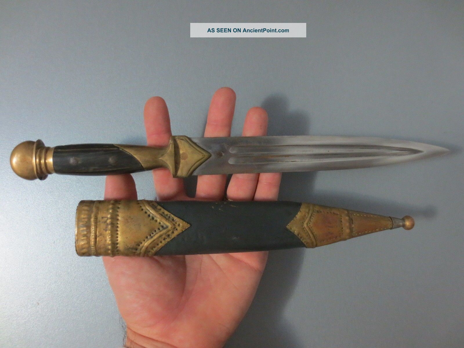Gorgeous Hand Made Dagger With His Sheath Large Knife Ottoman - Islamic? - Rare Islamic photo