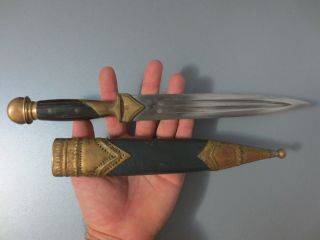Gorgeous Hand Made Dagger With His Sheath Large Knife Ottoman - Islamic? - Rare photo