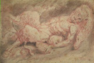 Magnificent Museum Quality Old Master Drawing In The Manner Of Peter Paul Rubens photo