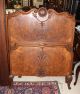 French Antique Burl Walnut Victorian Twin Size Bed 1800-1899 photo 4