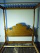 Vintage Drexel Heritage Velero Four Poster Canopy Bed Ornate Queen Headboard Post-1950 photo 6