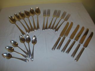 Antique 1920 ' S Setting For 6 Wm Rogers Silverplate Flatware photo