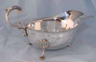 Vintage Silver Plate Hoof Footed Gravy Boat photo