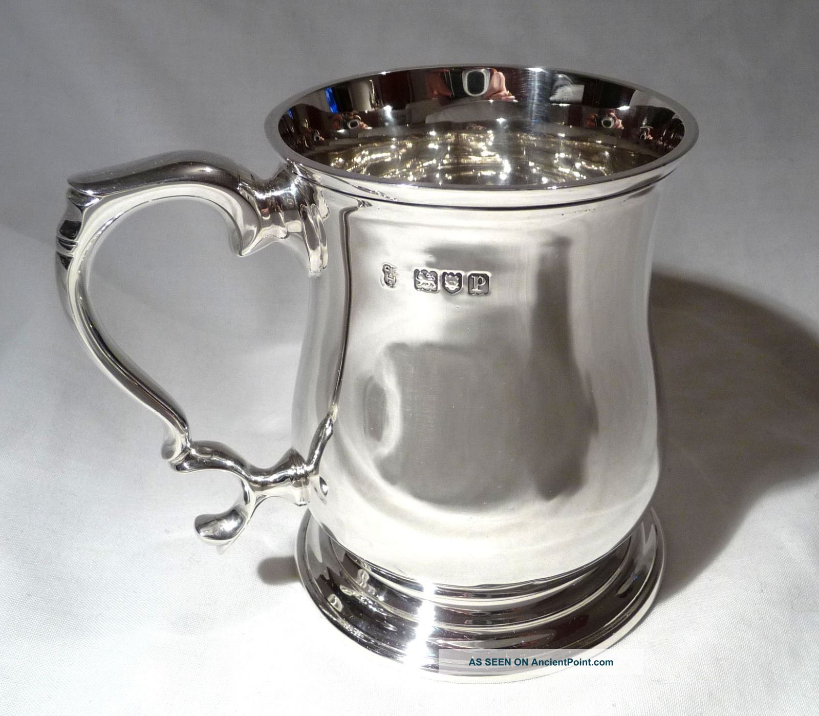 Rare London 1910 Antique Solid Sterling Silver Baluster Mug Cup Tankard - 218g Cups & Goblets photo