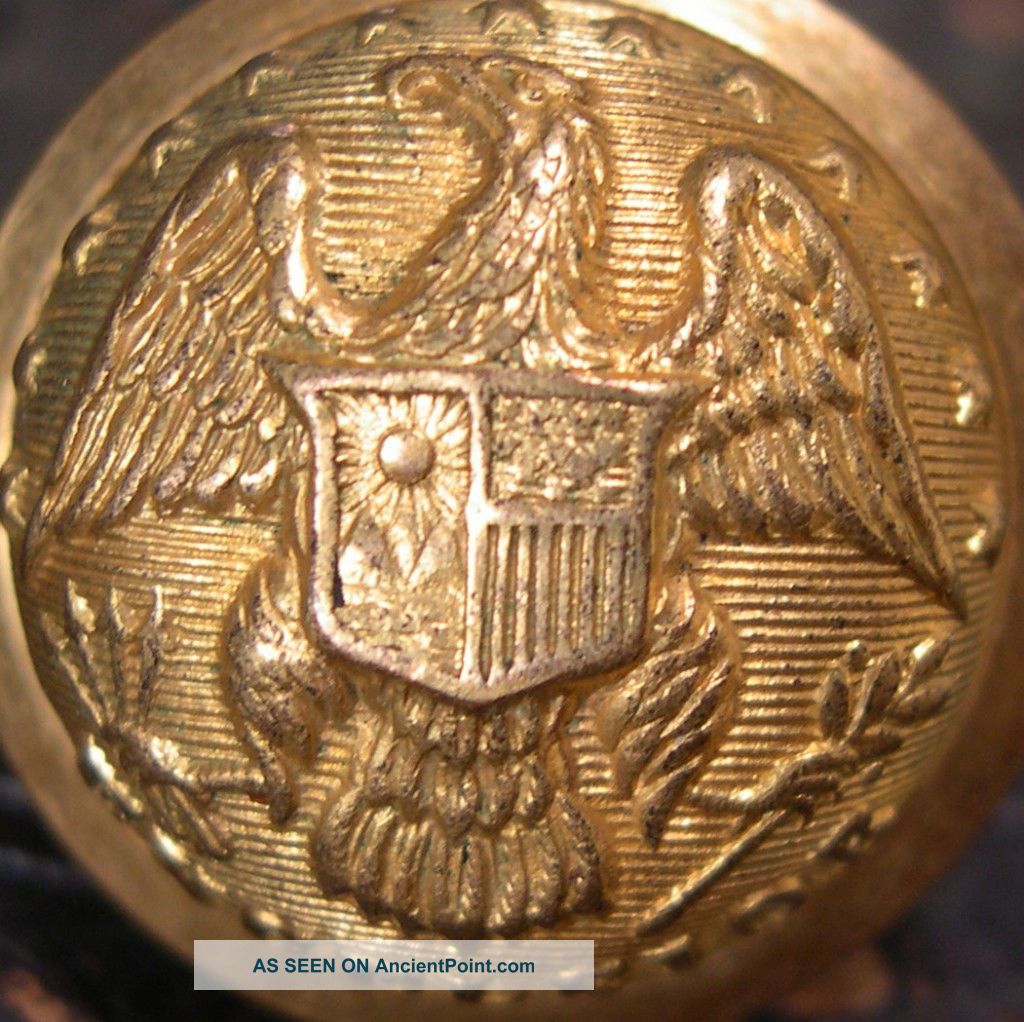Civil War Ny28 York Officers Coat Button - D.  Evans Attleboro Mass Buttons photo