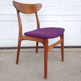 Danish Modern Rosewood Chair Purple Rosewood Elliptical Back Desk Mid Century photo