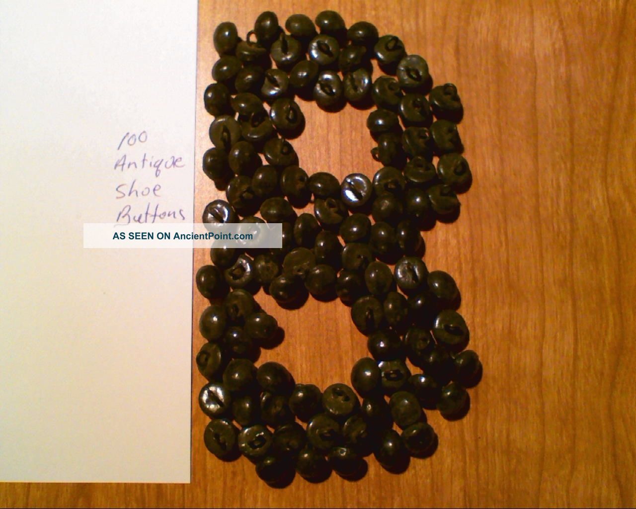 100 Antique 10mm Black Buttons High Top Shoes,  Gloves,  Teddy Bear Eyes Buttons photo