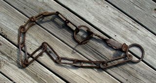 Early 18th Century Antique England Iron Fireplace Trammel Chain 1700 ' S photo