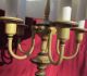 Vintage French Bouillotte Hand Painted Tole Metal Shade 5 Light Lamp 34 