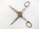 Antique Old Mann & Federlein Solingen Mother Of Pearl Shearing Scissors Shears Tools, Scissors & Measures photo 2