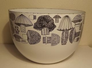 Kaj Franck Arabia Finel Enamel Bowl Mushroom Finland Mid Century photo