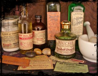 13 Poison Vintage Look Victorian Apothecary Labels Halloween/steampunk/primitive photo
