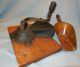 Late 1800s Primitive Chuckwagon Cast Iron Grinder With Handle And Brass Scoop Primitives photo 2