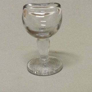 Vintage John Bull Clear Blown Glass Eye Wash Cup - Faceted Stem - - photo