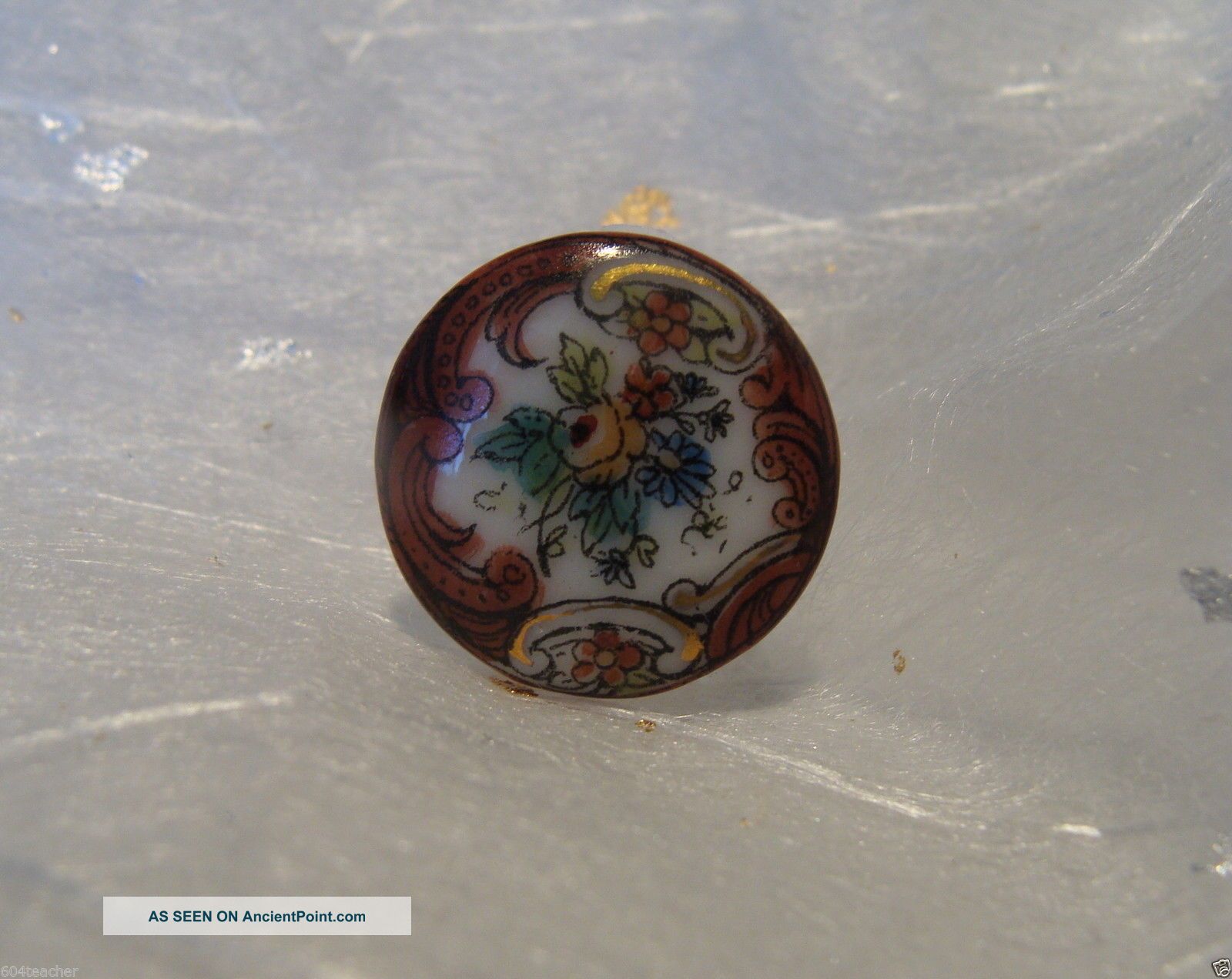 Sweet Marked Depose France Antique Hand Painted Porcelain/china Button French Buttons photo