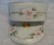 Antique German Hand Painted Porcelain Stud Collar Button Box Germany Wild Roses Baskets & Boxes photo 3