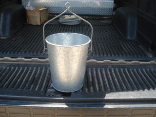 Galvanized Metal Well Water Bucket With Loop - Top Handle photo