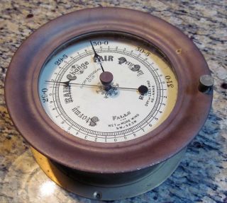 Vintage Emory & Douglas Mariner Brass Ships Barometer photo