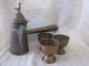 Antique Kettle.  Bedouin Islamic Arabic Copper Kettle With 3 Cups. Islamic photo 5