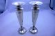 Antique Solid Silver Chester 1911 Bud Vases Maker R.  P Weighted Bases Vases & Urns photo 1