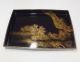G595: Real Old Japanese Lacquer Ware Tray With Very Good Makie 2/2 Plates photo 1