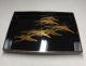 G594: Real Old Japanese Lacquer Ware Tray With Very Good Makie 1/2 Plates photo 1