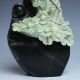 Chinese Natural Dushan Jade Hand Carved Statue - - - Chrysanthemum & Snail Other photo 5
